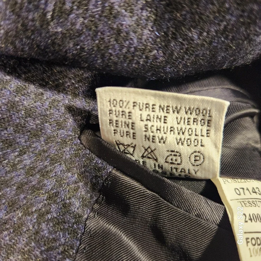 Canali Blazer Sport Coat Mens 54 EU 44 US 2 Button‎ Navy Blue Wool Made in Italy